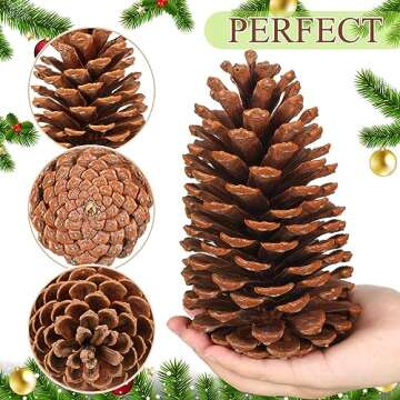 Huwena Pine Cones - Large Rustic Ornaments for Holidays