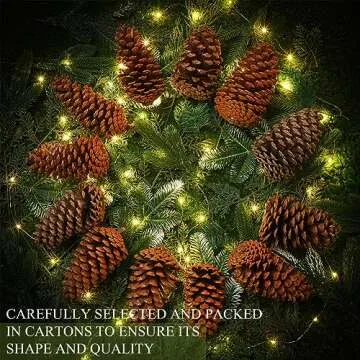 Huwena Pine Cones - Large Rustic Ornaments for Holidays