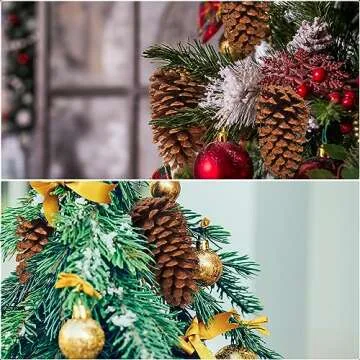 Huwena Pine Cones - Large Rustic Ornaments for Holidays
