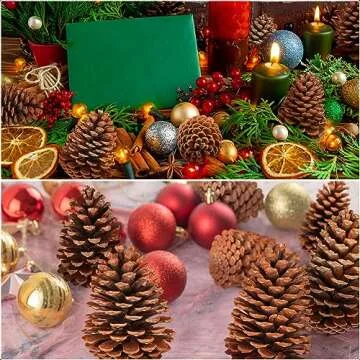 Huwena Pine Cones - Large Rustic Ornaments for Holidays
