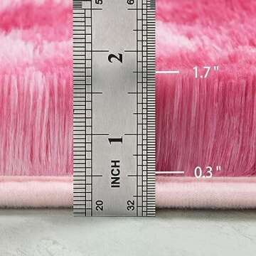 Hutha 6x9 Large Area Rugs for Living Room, Super Soft Fluffy Modern Bedroom Rug, Tie-Dyed Blush Pink...