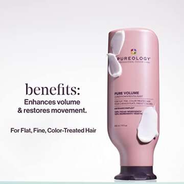 Pureology Pure Volume Volumizing Shampoo and Conditioner Set | For Flat, Fine, Color Treated or Natural Hair | Adds Lightweight Volume and Body | Sulfate Free | Vegan