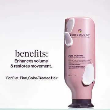 Pureology Pure Volume Volumizing Shampoo and Conditioner Set | For Flat, Fine, Color Treated or Natural Hair | Adds Lightweight Volume and Body | Sulfate Free | Vegan