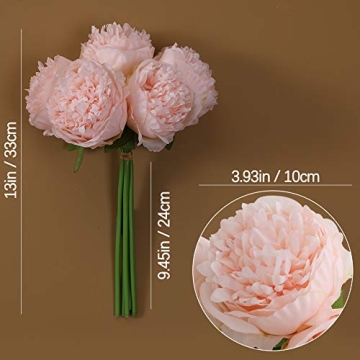 Felice Arts Peony Silk Bouquet for Home & Wedding Decor