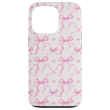 iPhone 13 Pro Aesthetic Pink Ribbons and Bows Watercolor Case