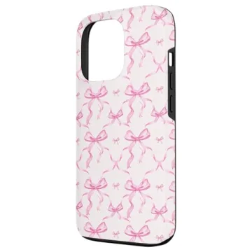 Pink Ribbons iPhone 13 Pro Case for Ballet Lovers