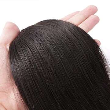 Grace Length Straight 3 Bundle Human Hair 12 14 16 Inch Three Bundles Double Weft High Elasticity Hair Extensions 100% Unprocessed Brazilian Human Hair for Women (Natural Color)