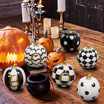DAZONGE Set of 6 Delightful Ceramic Halloween Pumpkins