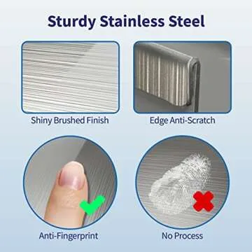 IIIOIIIA Stove Top Magnetic Shelf for Kitchen Organization | 30" Spice Rack Over The Stove | 4" Deep Spice Organizer with Border All Around | Brushed Stainless - Sliver