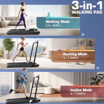 ANCHEER Treadmills, 3 in 1 Folding Treadmill with Incline, Walking Pad Treadmill Under Desk for Home...