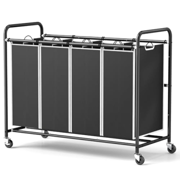 ROMOON 4 Section Laundry Sorter with Wheels & Bags