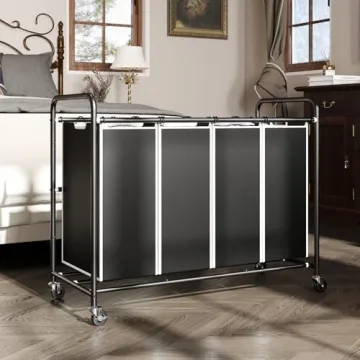 ROMOON 4 Section Laundry Sorter with Wheels & Bags