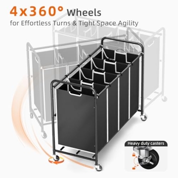 ROMOON 4 Section Laundry Sorter with Wheels & Bags