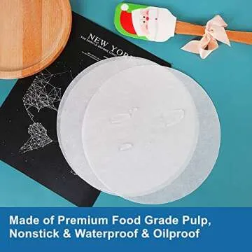 Baking Parchment Circles, Set of 100, 7 Inch Non Stick Round Parchment Paper for Springform Cake Tin, Toaster Oven, Microwave and so on