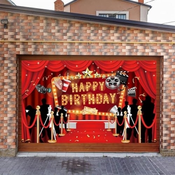 LOONELO Lights Camera Action Movie Party Backdrop