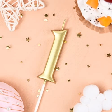 Elegant Gold Number Birthday Candle by PHD Cake