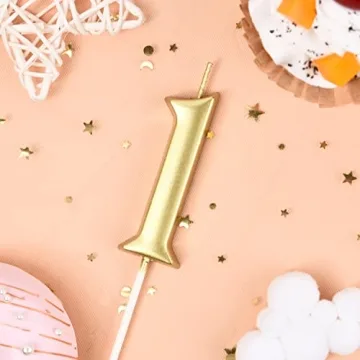 Elegant Gold Number Birthday Candle by PHD Cake
