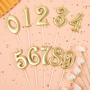 Elegant Gold Number Birthday Candle by PHD Cake
