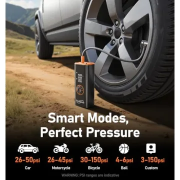 Sockspree Tire Inflator Portable Air Compressor 5in1