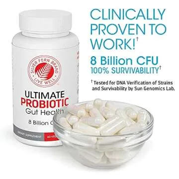 Silver Fern Ultimate Probiotic Supplement Vegicaps - Daily Metabolic Restoration, Proven Survivability, DNA Verified Multi-Strain Bacillus Probiotic Capsules (1 Bottle - 60 Capsules)