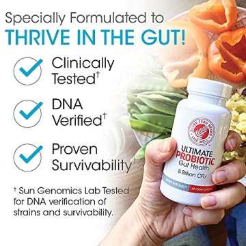 Silver Fern Ultimate Probiotic Supplement Vegicaps - Daily Metabolic Restoration, Proven Survivability, DNA Verified Multi-Strain Bacillus Probiotic Capsules (1 Bottle - 60 Capsules)