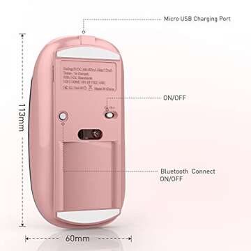 Bluetooth Mouse for iPad pro iPad Air Mac MacBook Pro MacBook Air MacBook Wireless Mouse Laptop Chro...