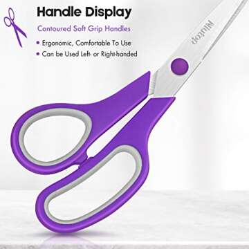 Scissors Bulk Set of 5-Pack, Niutop 8" Multipurpose Sharp Sewing Craft Fabric Scissors for Office Ho...