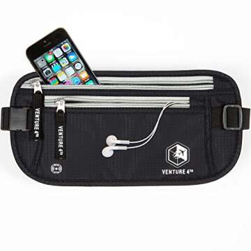 VENTURE 4TH Slim RFID Money Belt for Secure Travel Accessory