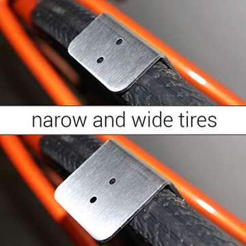 Stainless Steel Adjustable Bike Pedal Wall Mount Hook Hanger Bracket, Universal Horizontal Bicycle Suspension Storage Rack System with Tire Support Holders for Outdoor, Indoor, Apartment, Garage, Shed