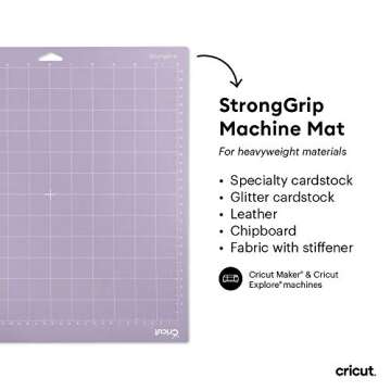 Cricut StrongGrip Cricut Cutting Mat 12in x 12in, Craft Mat for Cricut Maker & Explore, Use with Hea...