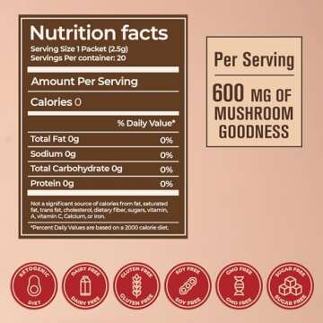 ShroomDNA Mushroom Coffee Blend with Chaga & Lion's Mane | Instant Focus + Clarity All Day | Organic + Vegan + Gluten Free | No Added Sugar | 20 Count