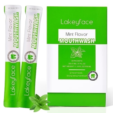 Mouthwash, 30 Packets Travel Mouth Wash for Adults, TSA Approved, Mint Flavor, 0.37FL.OZ Each