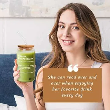 Thank You Gifts for Women, Boss, Manager, Nurse, Mom, Teacher - Chaos Coordinator Gifts, Boss Lady Gifts - Coworker Birthday Gifts - Christmas Gifts for Boss, Employee, Coworkers - 16 Oz Can Glass