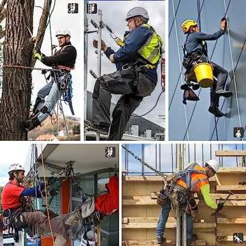 TT TRSMIMA Safety Harness Fall Protection Upgrade 4 Quick Buckles Construction Full Body Harness with 6 Adjustment D-ring