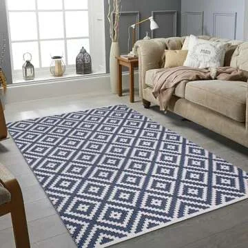 Fab Habitat Hand Woven Area Rug - Eco-Friendly, Versatile Design, Perfect for Pets