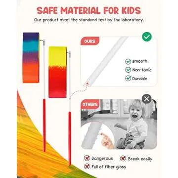 JoyCat 12 Pack Dance Ribbon Party Favors for Kids,Rainbow Birthday Decorations,Unicorn Princess Fair...