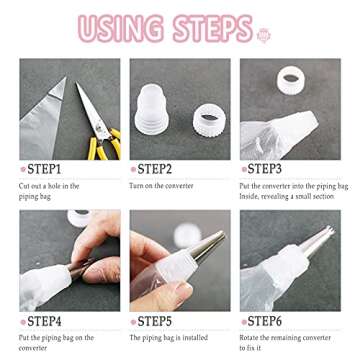 Disposable Piping Bags - Thickened Pastry Bags 12 Inch Anti Burst and Non-slip Icing Piping Bags, for Cream Frosting Cookies and Cupcake Decorating Supplies, 100 Pcs