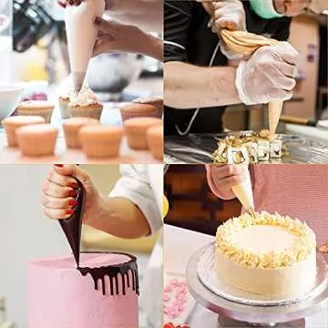 Disposable Piping Bags - Thickened Pastry Bags 12 Inch Anti Burst and Non-slip Icing Piping Bags, for Cream Frosting Cookies and Cupcake Decorating Supplies, 100 Pcs