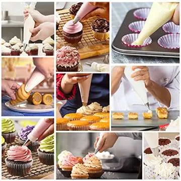 Disposable Piping Bags - Thickened Pastry Bags 12 Inch Anti Burst and Non-slip Icing Piping Bags, for Cream Frosting Cookies and Cupcake Decorating Supplies, 100 Pcs