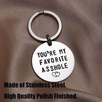 Funny 'You're My Favorite Asshole' Keychain for Valentine's Day