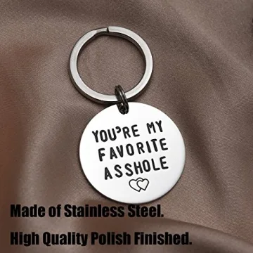 Funny 'You're My Favorite Asshole' Keychain for Valentine's Day