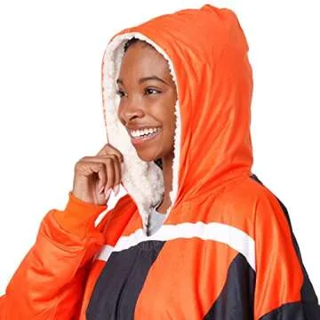 FOCO NFL Cincinnati Bengals Unisex Reversible Oversized Sherpa Hoodie Sweatshirt Colorblock HoodeezReversible Oversized Sherpa Hoodie Sweatshirt Colorblock Hoodeez, Colorblock, One Size