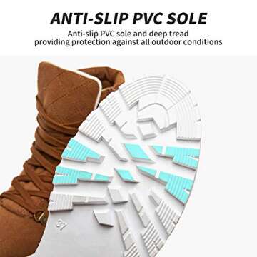 FRACORA Womens Combat Boots Lace Up Ankle Boots Winter Snow Boot Side Zipper Fashion Booties(Brown,US8)