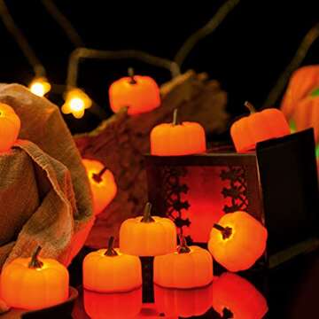 LED Pumpkin Candles - Safe, Reusable, Ideal for Halloween
