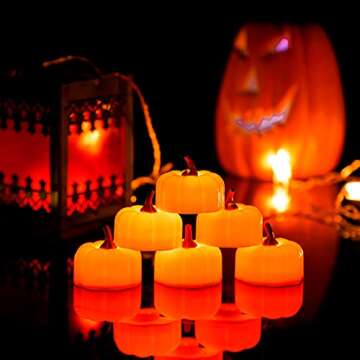LED Pumpkin Candles - Safe, Reusable, Ideal for Halloween