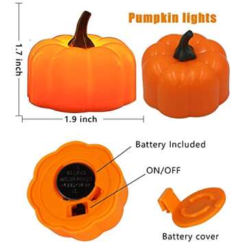 LED Pumpkin Candles - Safe, Reusable, Ideal for Halloween