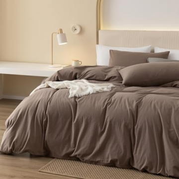 JIYUAN Washed Cotton Duvet Cover Set for All Seasons