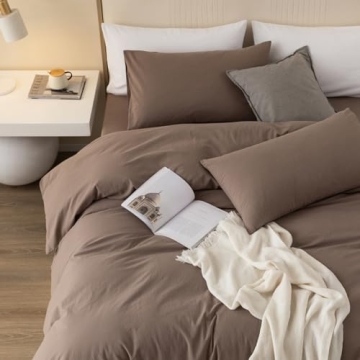 JIYUAN Washed Cotton Duvet Cover Set for All Seasons