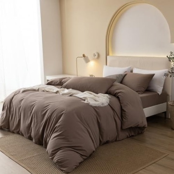 JIYUAN Washed Cotton Duvet Cover Set for All Seasons