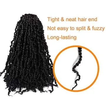 TOYOTRESS TIANA Passion Twist Hair - 20 inch 8 packs (12strands/pack) Pre-Twisted Passion Twist Crochet Hair, Pre-Looped Crochet Braids Synthetic Braiding Hair Extension (20 Inch, 1B)